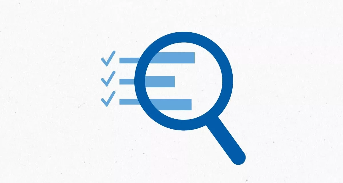 Illustration magnifying glass focuses on checkpoints